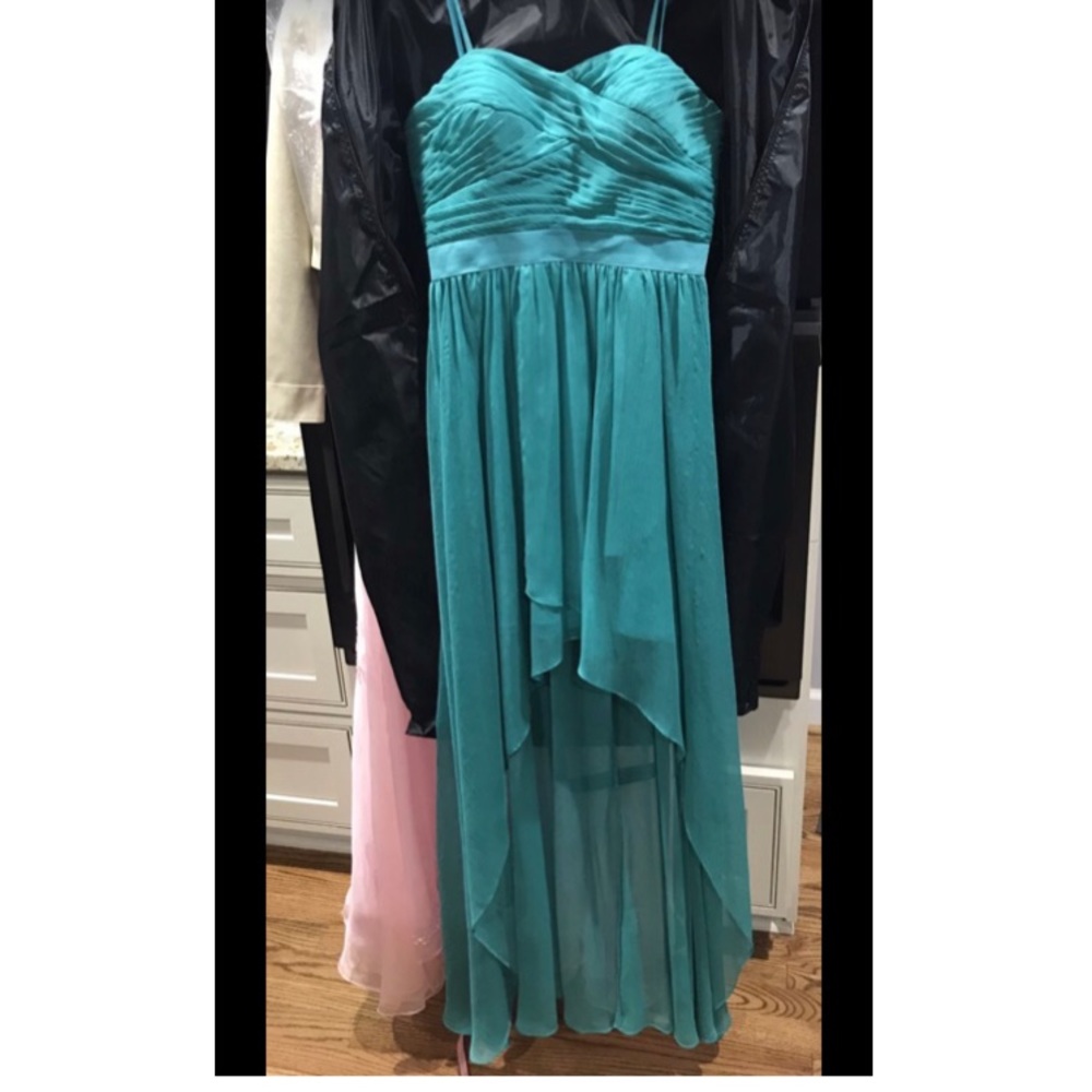 Teal high-lo dress